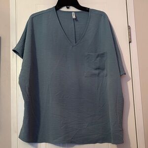 Zenana Outfitters Sky Blue Blouse